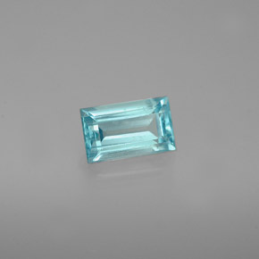 Apatite naturale blu da 0,69 ct, baguette, VVS-VS