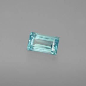 Apatite naturale blu da 0,69 ct, baguette, VVS-VS
