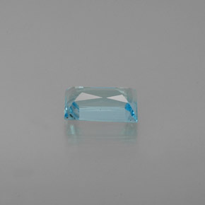 Apatite naturale blu da 0,76 ct, baguette, VS