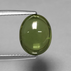 Apatite naturale verde da 4,77 ct, taglio ovale, trasparente