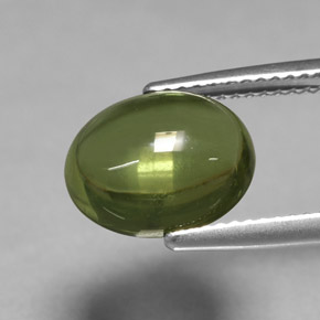 Apatite naturale verde da 4,77 ct, taglio ovale, trasparente