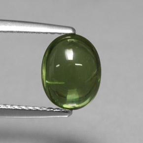 Apatite naturale verde da 3,07 ct, taglio ovale, trasparente