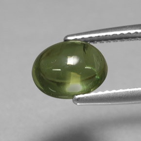 Apatite naturale verde da 3,07 ct, taglio ovale, trasparente