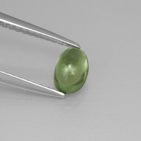 Apatite naturale verde da 0,63 ct, taglio ovale, trasparente