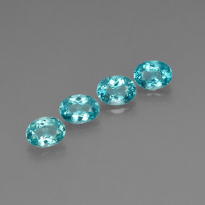 Apatite naturale blu da  ct, taglio ovale, VVS-VS