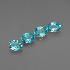 Apatite naturale blu da  ct, taglio ovale, VVS-VS