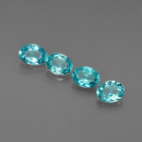 Apatite naturale blu da  ct, taglio ovale, VVS-VS