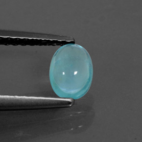 Apatite naturale blu da 0,52 ct, taglio ovale, trasparente