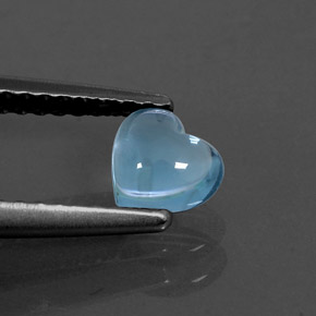 Apatite Azzurro naturale da 0.65 ct, A forma di cuore, Trasparente