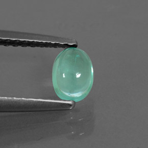 Apatite naturale verde da 0,47 ct, taglio ovale, trasparente