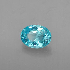Apatite naturale blu da 0,64 ct, taglio ovale, VVS-VS