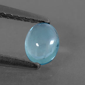 Apatite naturale blu da 0,39 ct, taglio ovale, trasparente