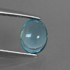 Apatite naturale blu da 0,58 ct, taglio ovale, trasparente