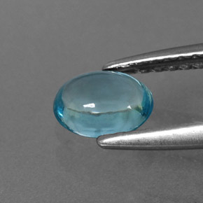 Apatite naturale blu da 0,58 ct, taglio ovale, trasparente