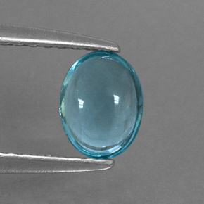 Apatite naturale blu da 0,56 ct, taglio ovale, trasparente
