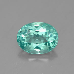 Apatite naturale verde da 1,54 ct, taglio ovale, VS