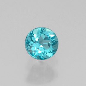Apatite naturale blu da 0,29 ct, taglio rotondo, VVS-VS
