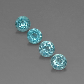 Apatite naturale blu da  ct, taglio rotondo, VVS-VS