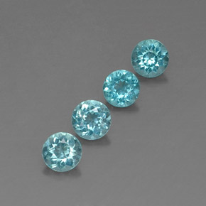 Apatite naturale blu da  ct, taglio rotondo, VVS-VS