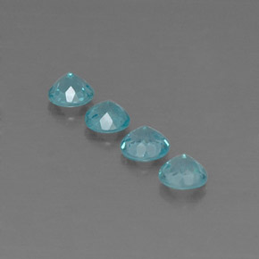 Apatite naturale blu da  ct, taglio rotondo, VVS-VS