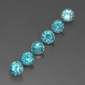 Apatite naturale blu da  ct, taglio rotondo, VVS-VS