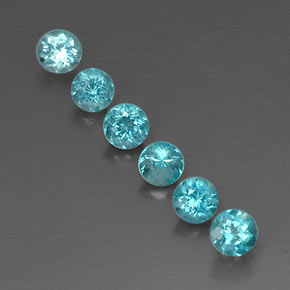 Apatite naturale blu da  ct, taglio rotondo, VVS-VS