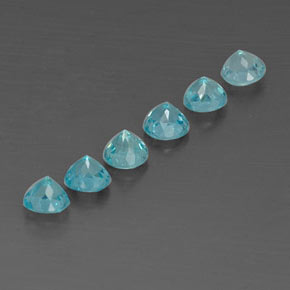 Apatite naturale blu da  ct, taglio rotondo, VVS-VS