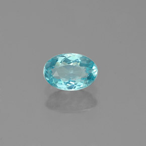 Apatite naturale blu da 0,45 ct, taglio ovale, VVS-VS