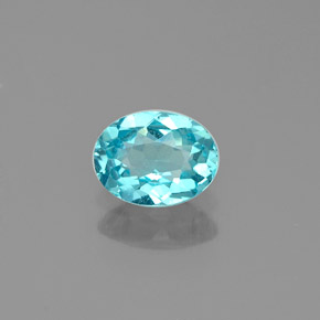 Apatite naturale blu da 0,51 ct, taglio ovale, VVS-VS