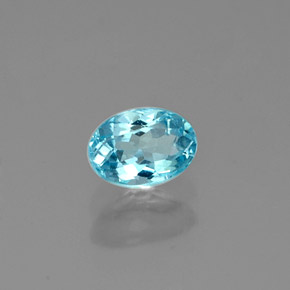 Apatite naturale blu da 0,57 ct, taglio ovale, VS