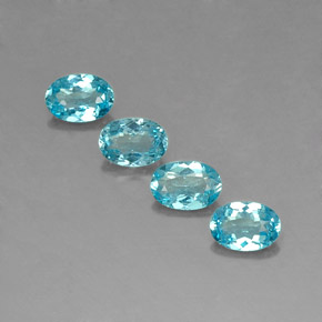 Apatite naturale blu da  ct, taglio ovale, VS