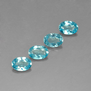Apatite naturale blu da  ct, taglio ovale, VS