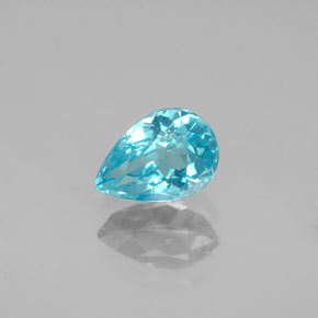 Apatite naturale blu da 0,83 ct, taglio a pera, VS