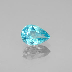 Apatite naturale blu da 0,83 ct, taglio a pera, VS