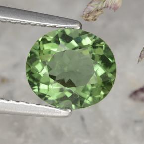 Apatite naturale verde da 1,58 ct, taglio ovale, VS