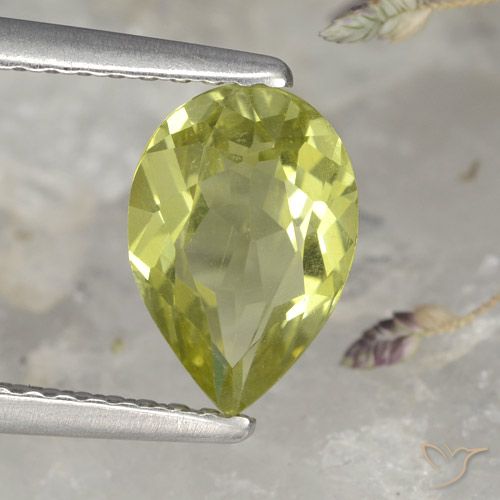1.40ct Naturale Caldo bosco verde Apatite, Forma a pera, VS