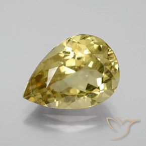 7.11ct Naturale Giallo Toscana Apatite, Forma a pera, VS