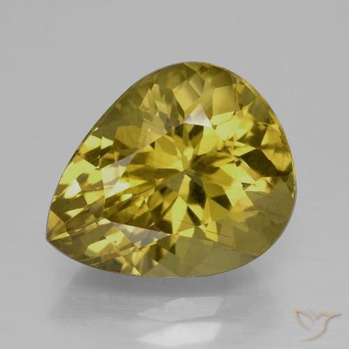 7.15ct Naturale Giallo intenso Apatite, Forma a pera, VS