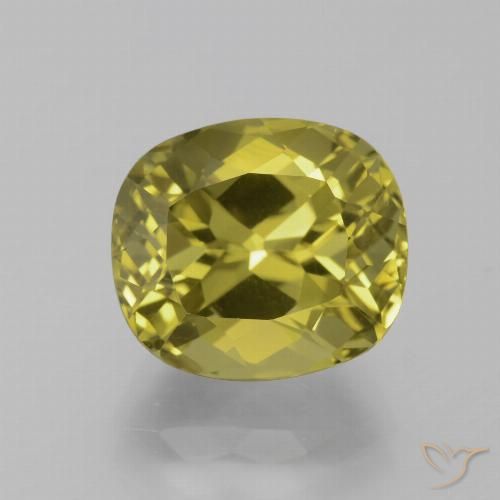 7.26ct Naturale Giallo brunastro Apatite, Cuscino, VVS-VS