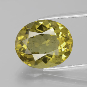 Apatite Verde dorato naturale da 7.06 ct, Taglio ovale, VS-SI