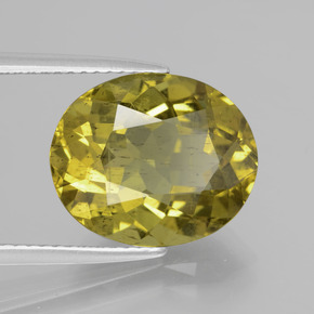 Apatite Verde dorato naturale da 7.06 ct, Taglio ovale, VS-SI