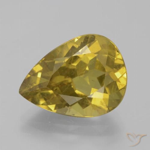 8.02ct Naturale Giallo d'autunno Apatite, Forma a pera, VS