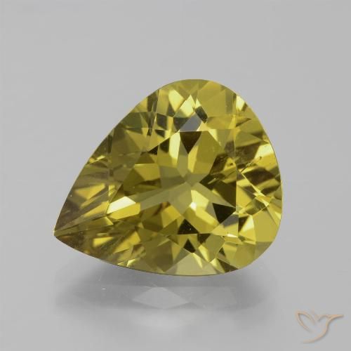 7.75ct Naturale Giallo medio Apatite, Forma a pera, VS