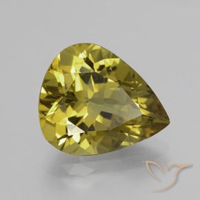 Apatite Giallo medio naturale da 7.75 ct, Forma a pera, VS