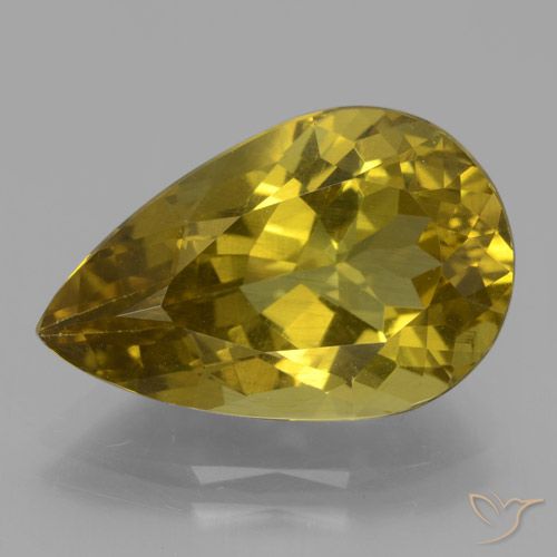 8.03ct Naturale Giallo medio Apatite, Forma a pera, VS