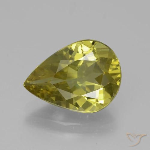 3.78ct Naturale Giallo medio Apatite, Forma a pera, VS-SI