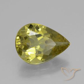 Apatite Giallo medio naturale da 3.78 ct, Forma a pera, VS-SI