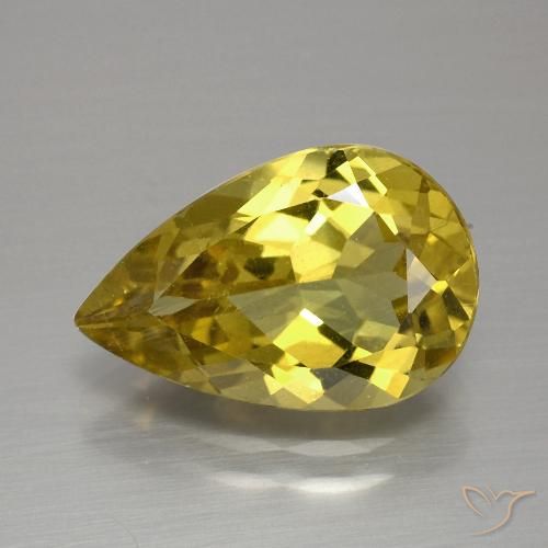 4.13ct Naturale oro terroso Apatite, Forma a pera, VS