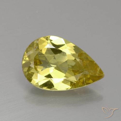 2.97ct Naturale Giallo intenso Apatite, Forma a pera, VS-SI