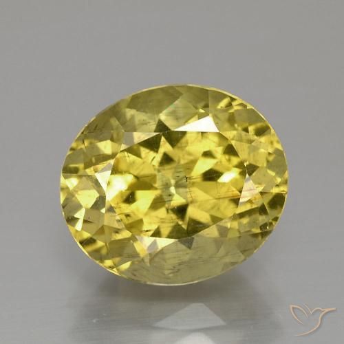 3.98ct Naturale Giallo medio Apatite, Ovale, VS